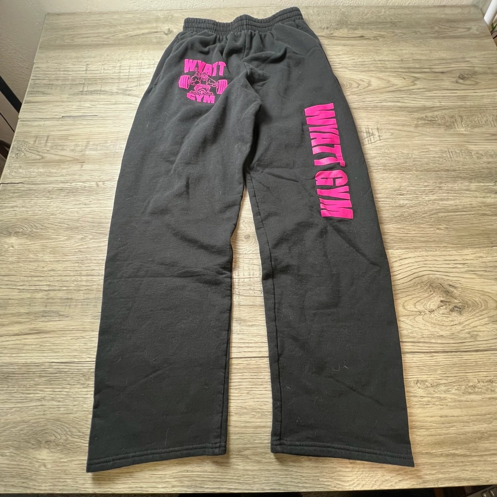 WWE Authentic Wyatt Gym Sweatpants Mens Medium Black Pink Bray Wyatt Wrestling